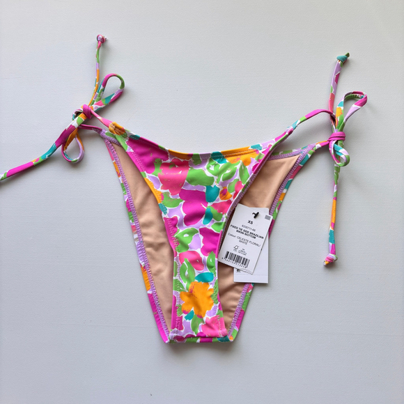 Cotton On Women's Size XS Multicolor Tie Side Brazilian Style Bikini Bottoms NWT - Picture 6 of 9